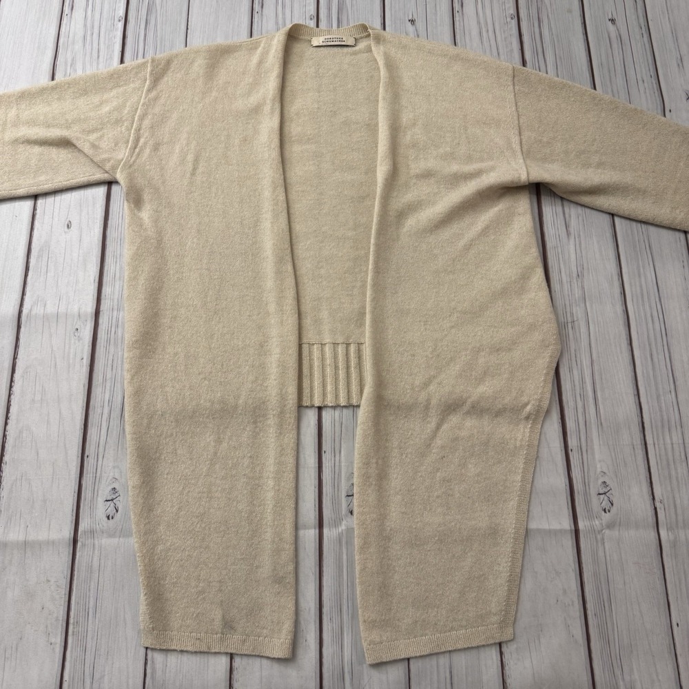 Dorothee Schumacher 100% Cashmere Cardigan Beige Open Front Luxury Size 1 Womens